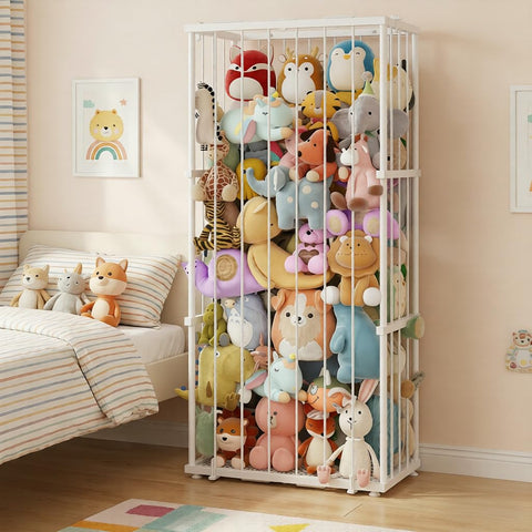 Dmticoasis large metal stuffed animal storage zoo demonstrates ample capacity and organized display.