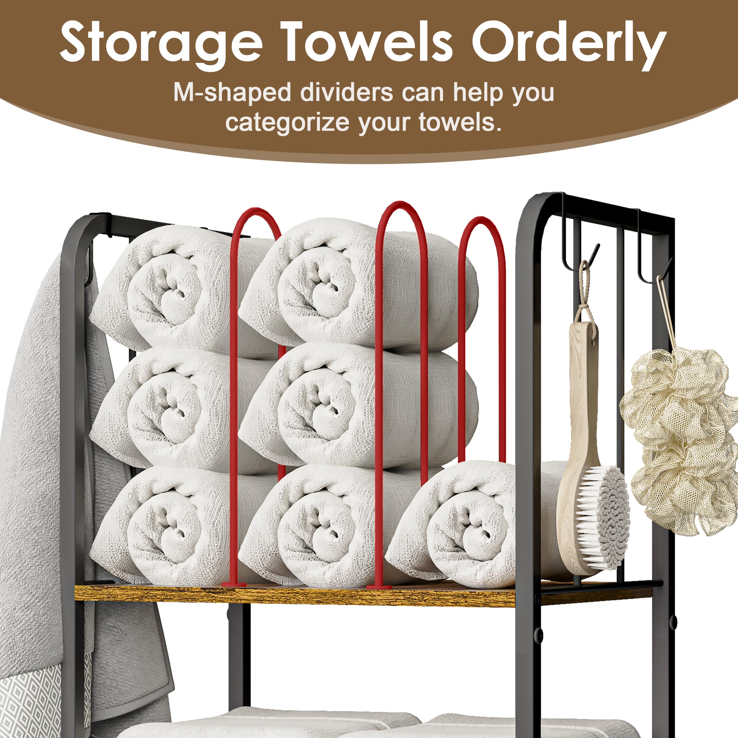 Dmticoasis durable metal and wood towel rack blending strength with style