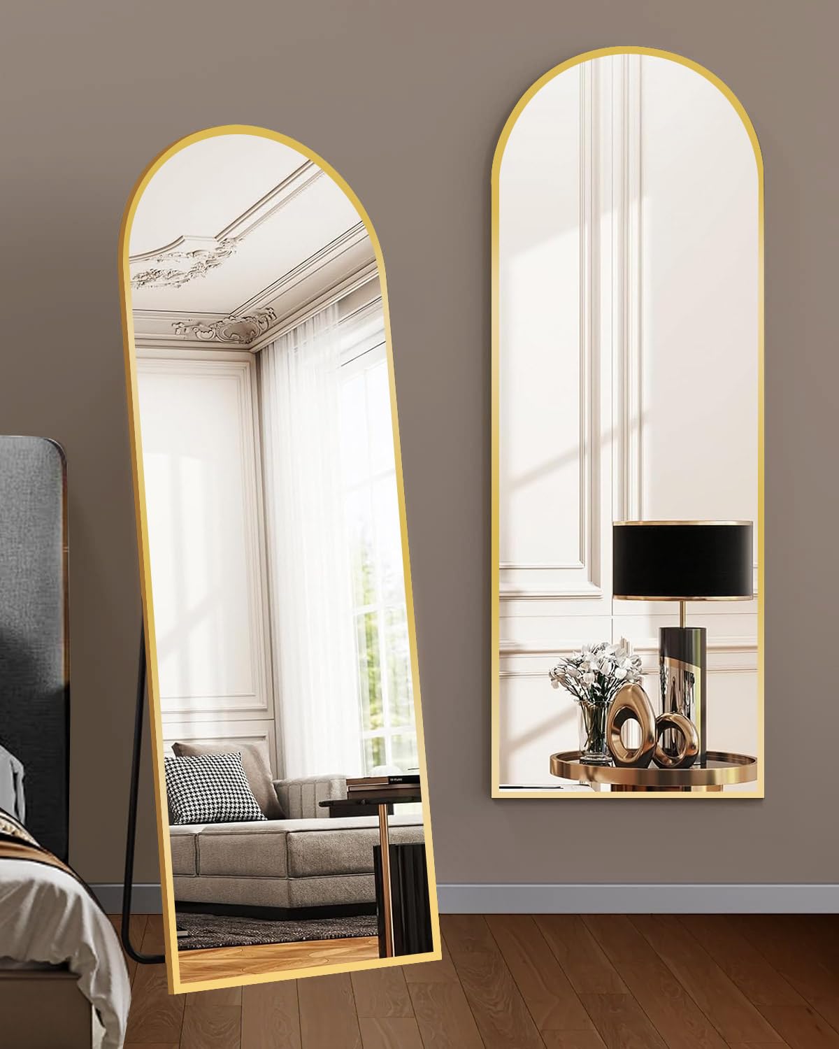 DMWOODFL 58x18 inch mirror creates a grand focal point in living spaces