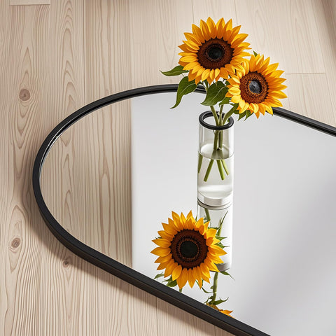 DMWOODFL aluminum frame mirror with gold finish for modern style