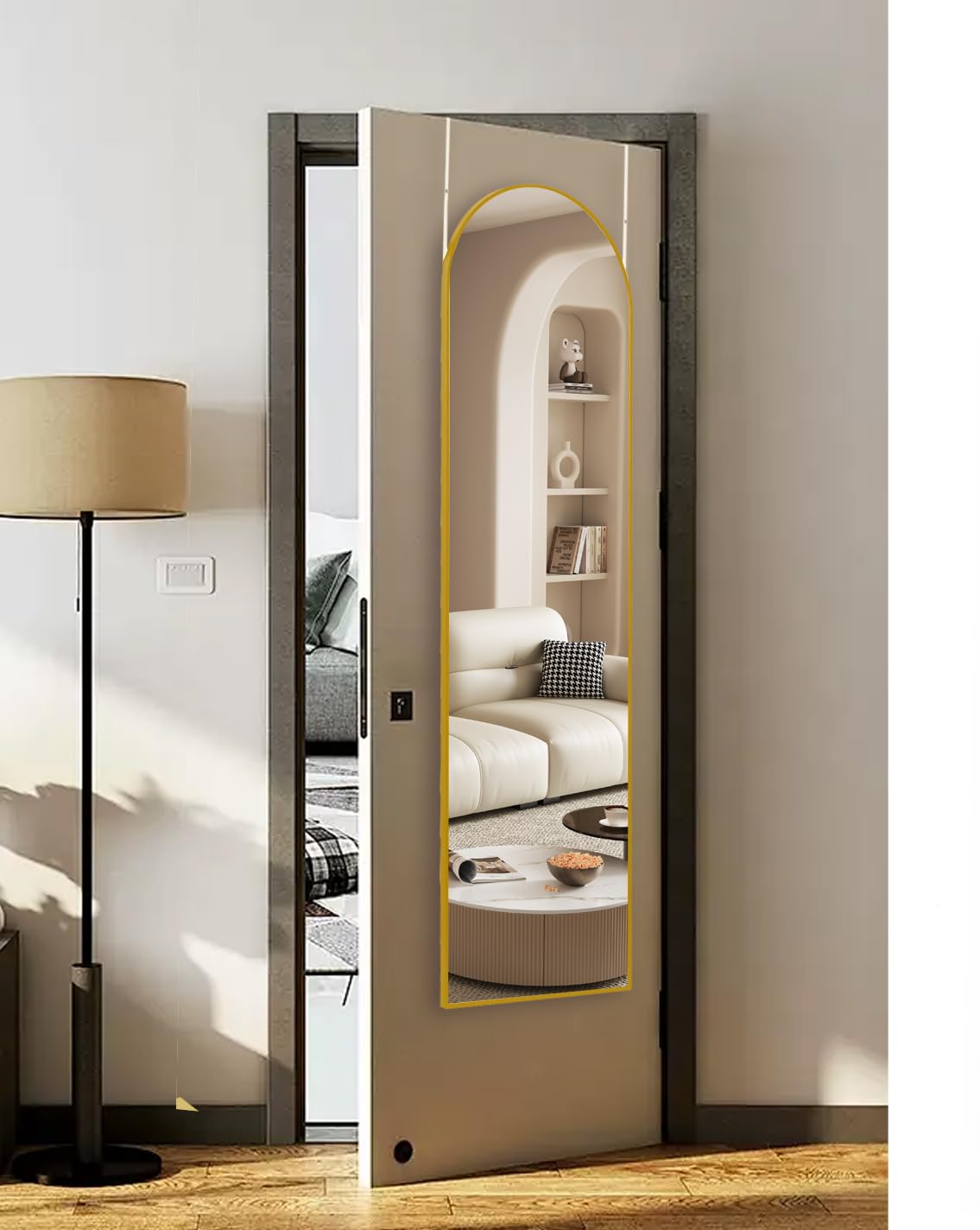 DMWOODFL bedroom and entryway mirror in gold decor