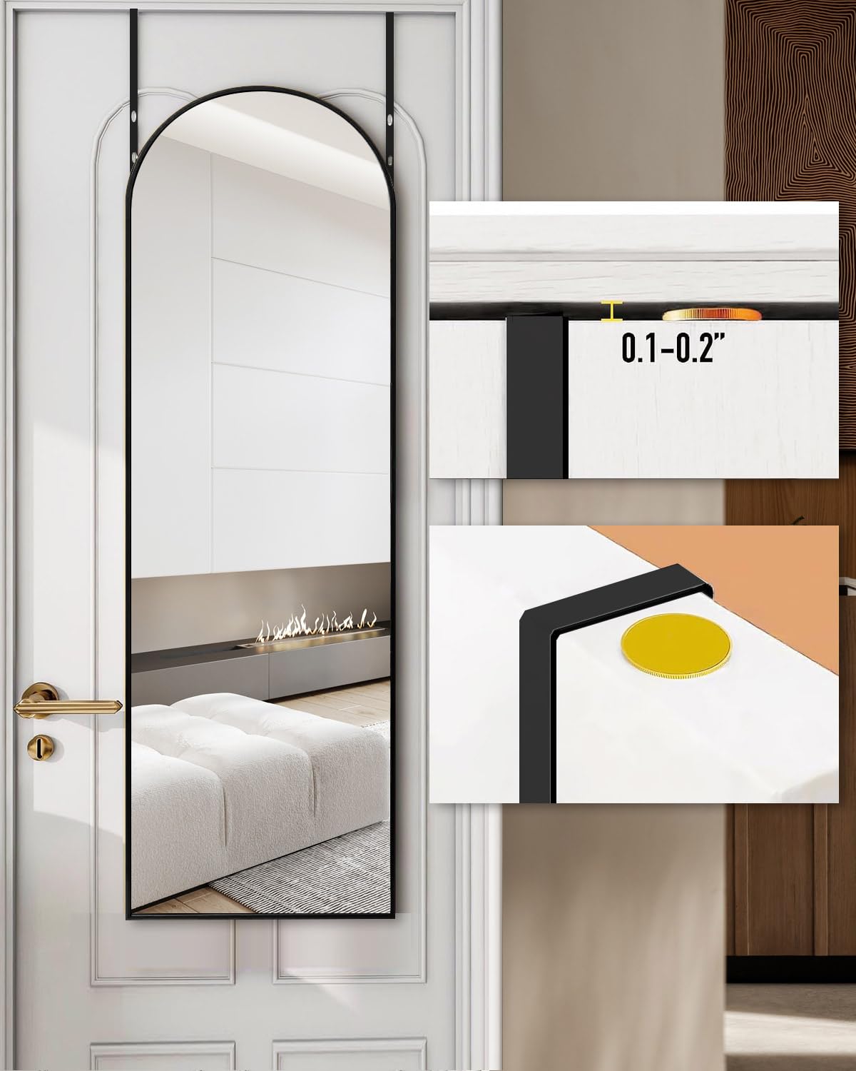 DMWOODFL black finish complements contemporary decor