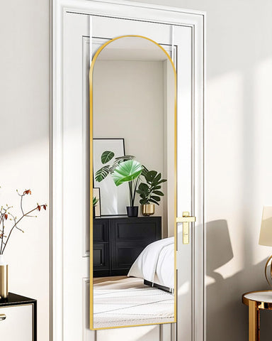 DMWOODFL no-drill installation over-door mirror for quick setup