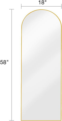 DMWOODFL gold arch mirror with slim aluminum frame for modern interiors