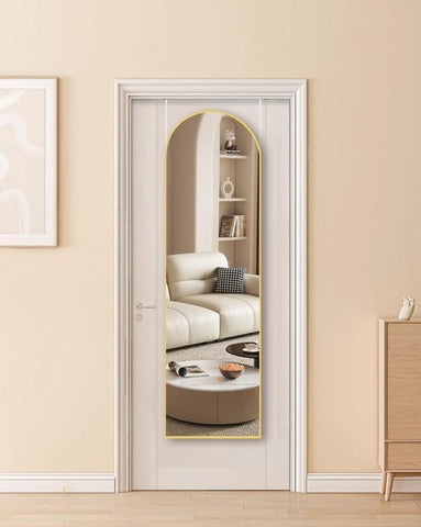 DMWOODFL gold arch mirror for living room decor and reflection