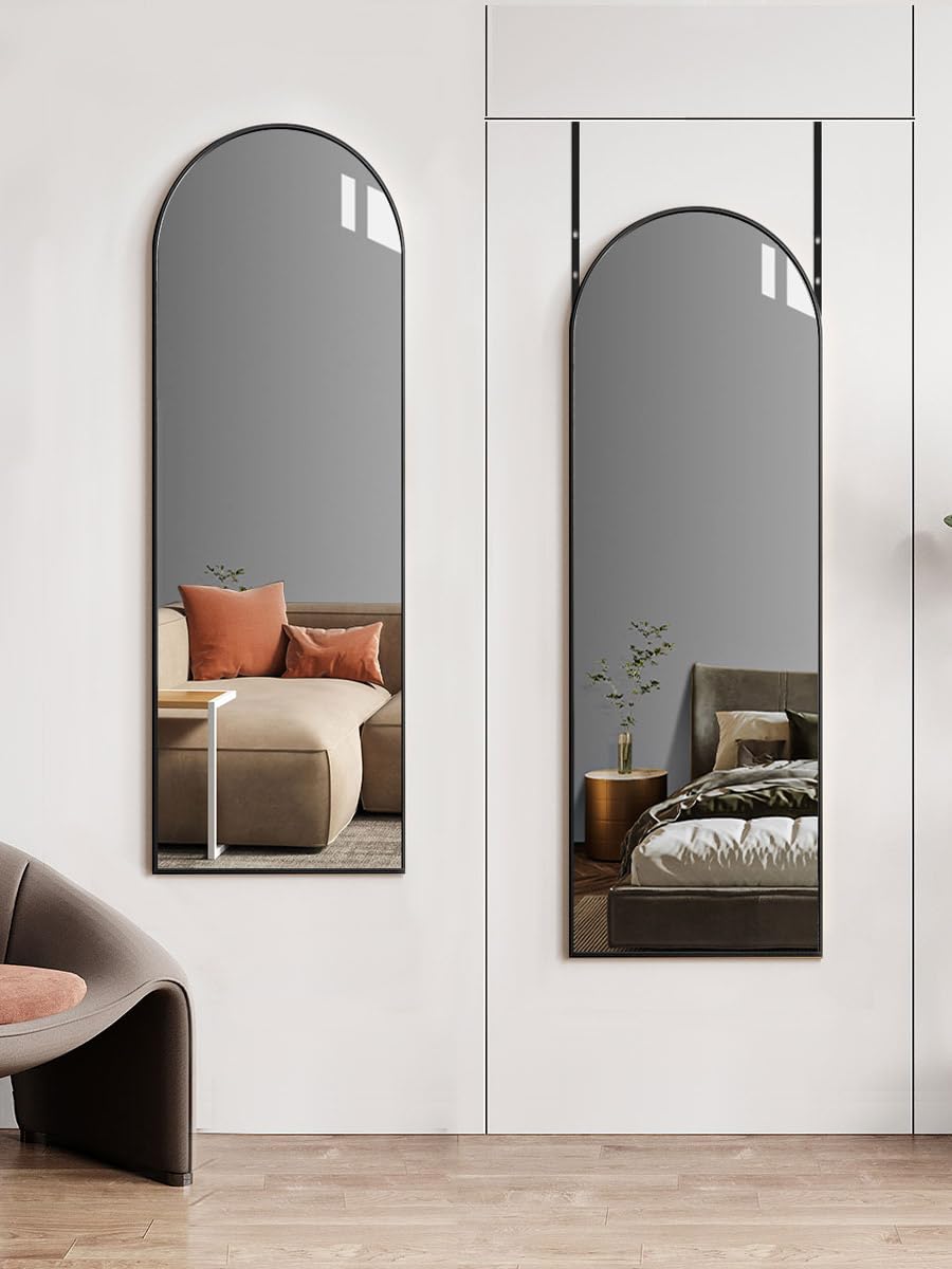 DMWOODFL over-the-door arch mirror with full-length view for outfit checks