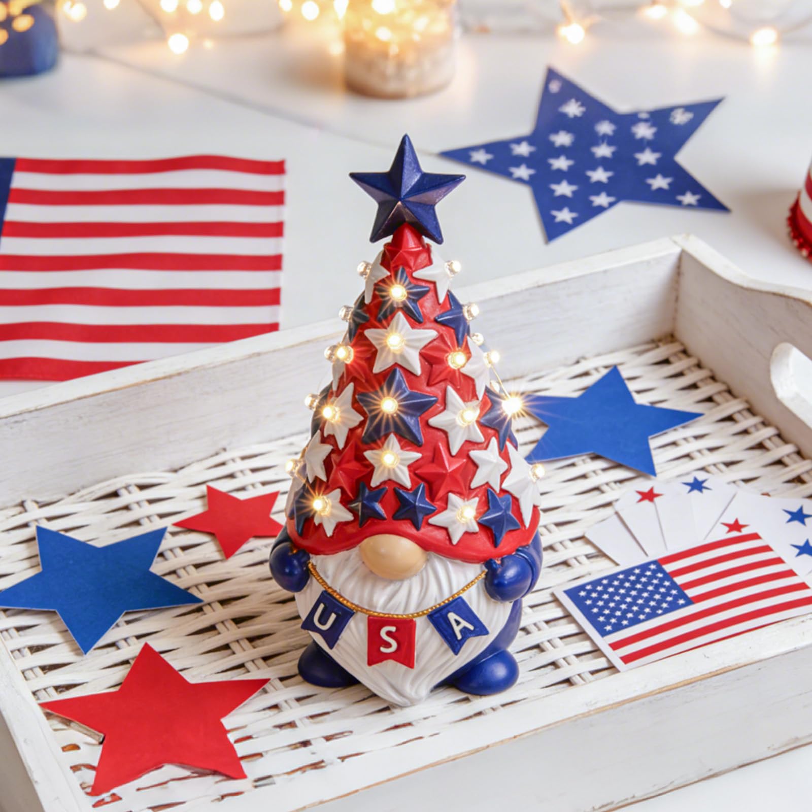 DN Deconation gnome displayed as a tabletop centerpiece for celebrations.