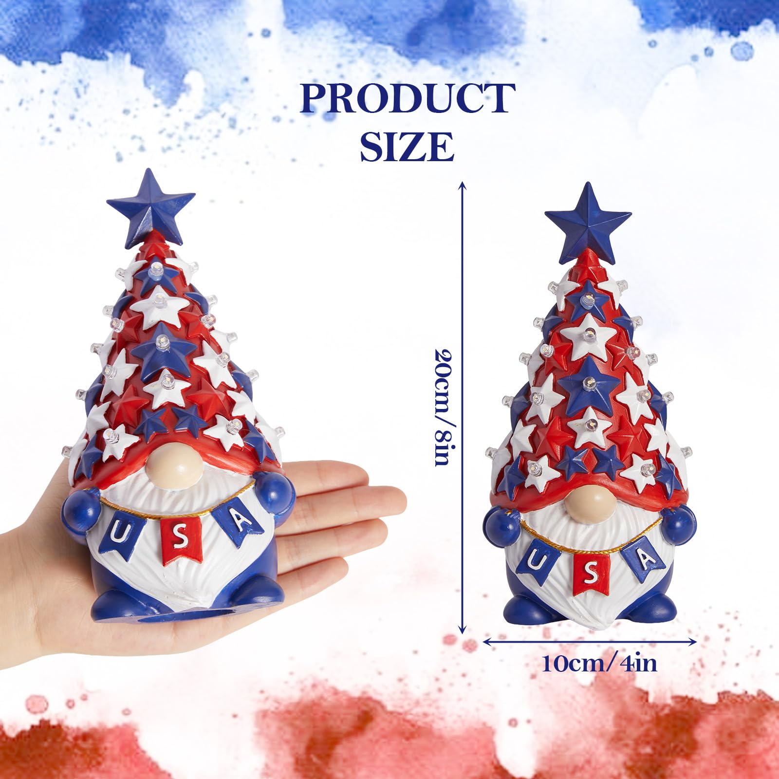 DN Deconation patriotic gnome decor suitable for Memorial Day displays.