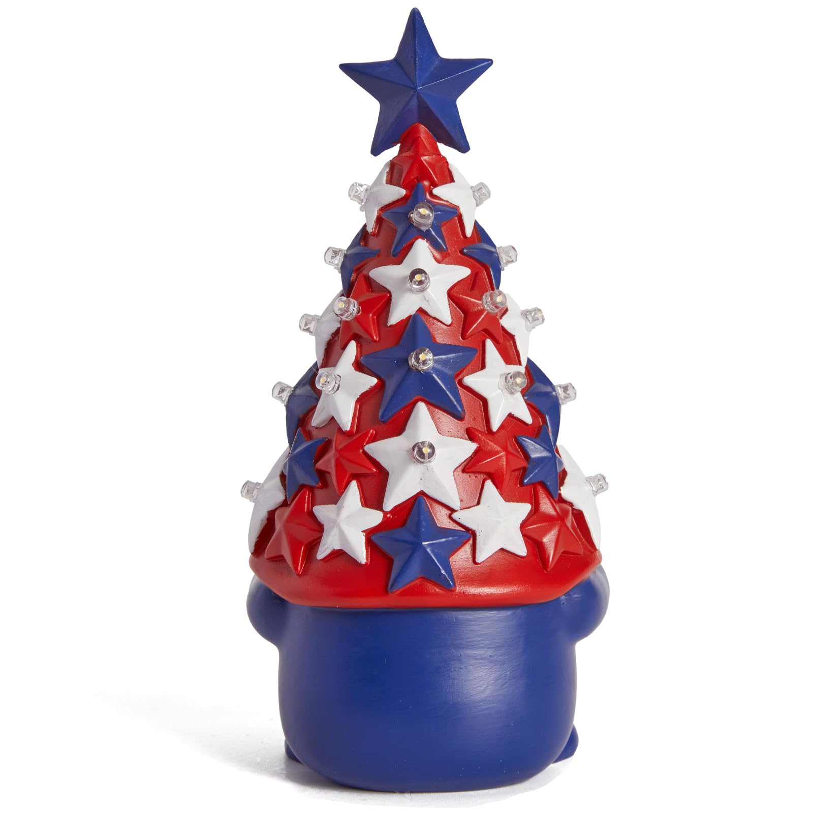 DN Deconation tiered tray display gnome adds festive seasonal interest.