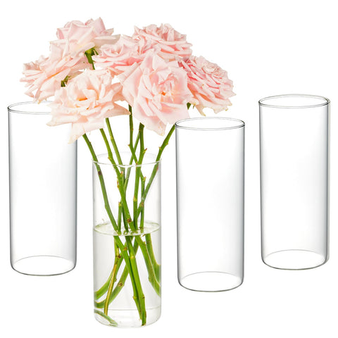 DNANAOL 4-piece glass cylinder vases for tall wedding centerpieces