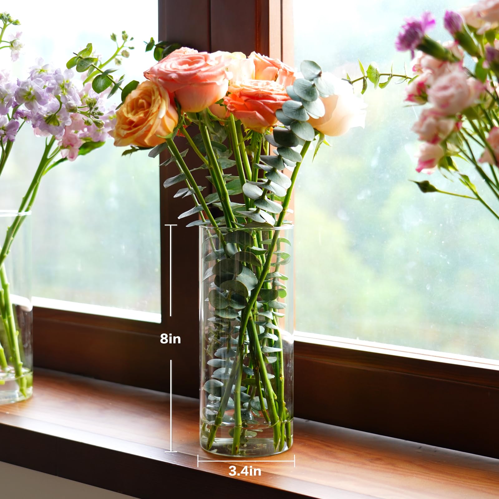 DNANAOL clear glass vase for hurricane centerpieces on tables