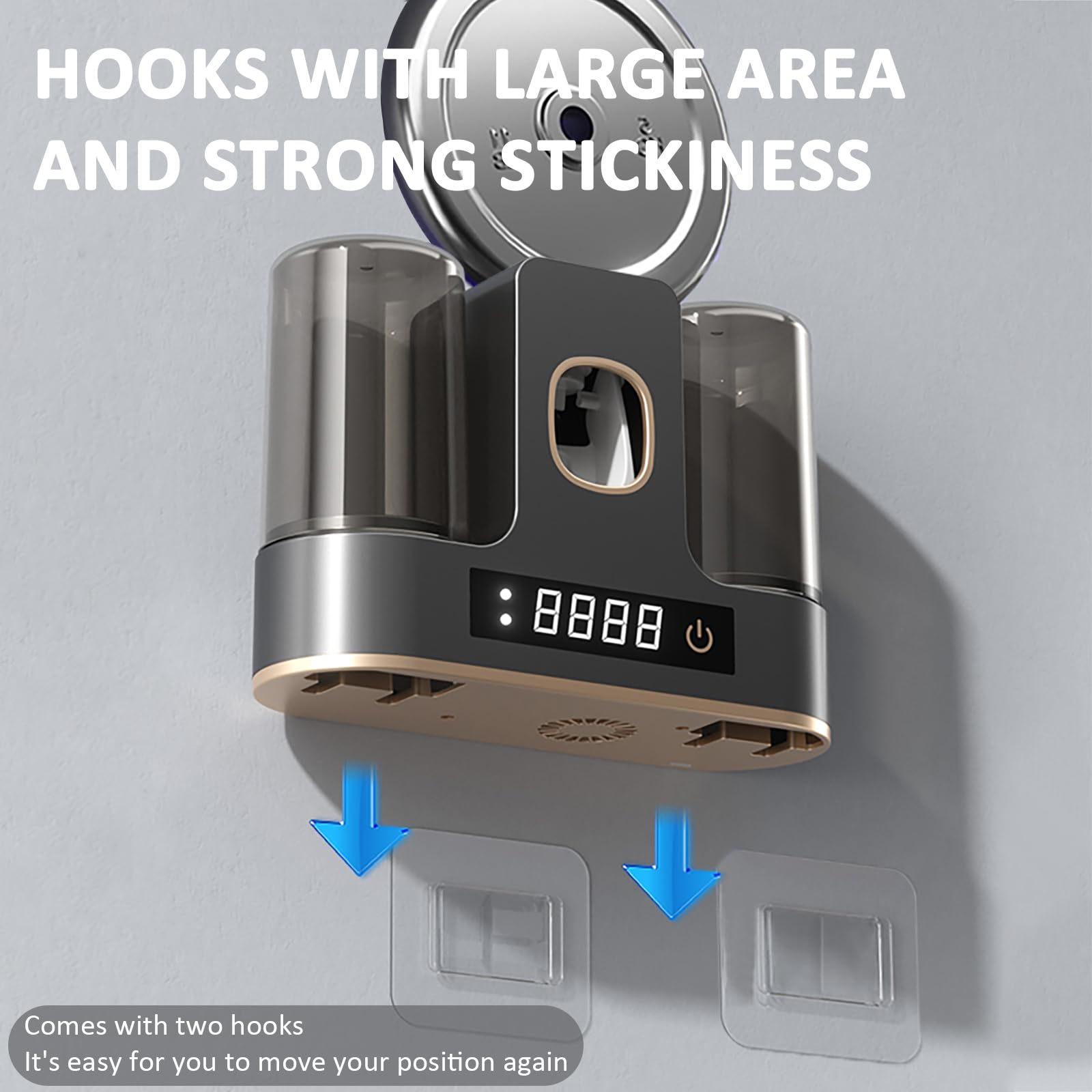 DNEXIMG easy-install wall mount shows adhesive backing and relocation stickers