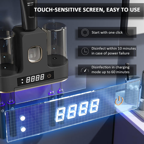 DNEXIMG sanitizer holder with LED countdown display helps organize bathroom routines
