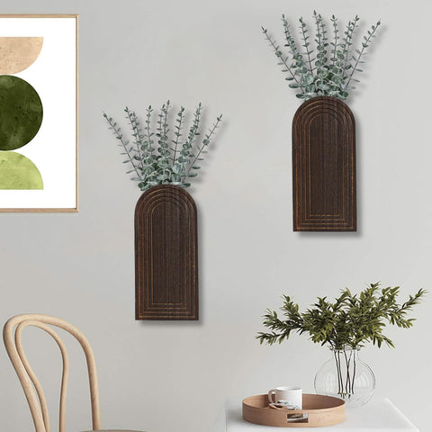 Dnnnii wooden wall vase set narrow-space solution for small walls