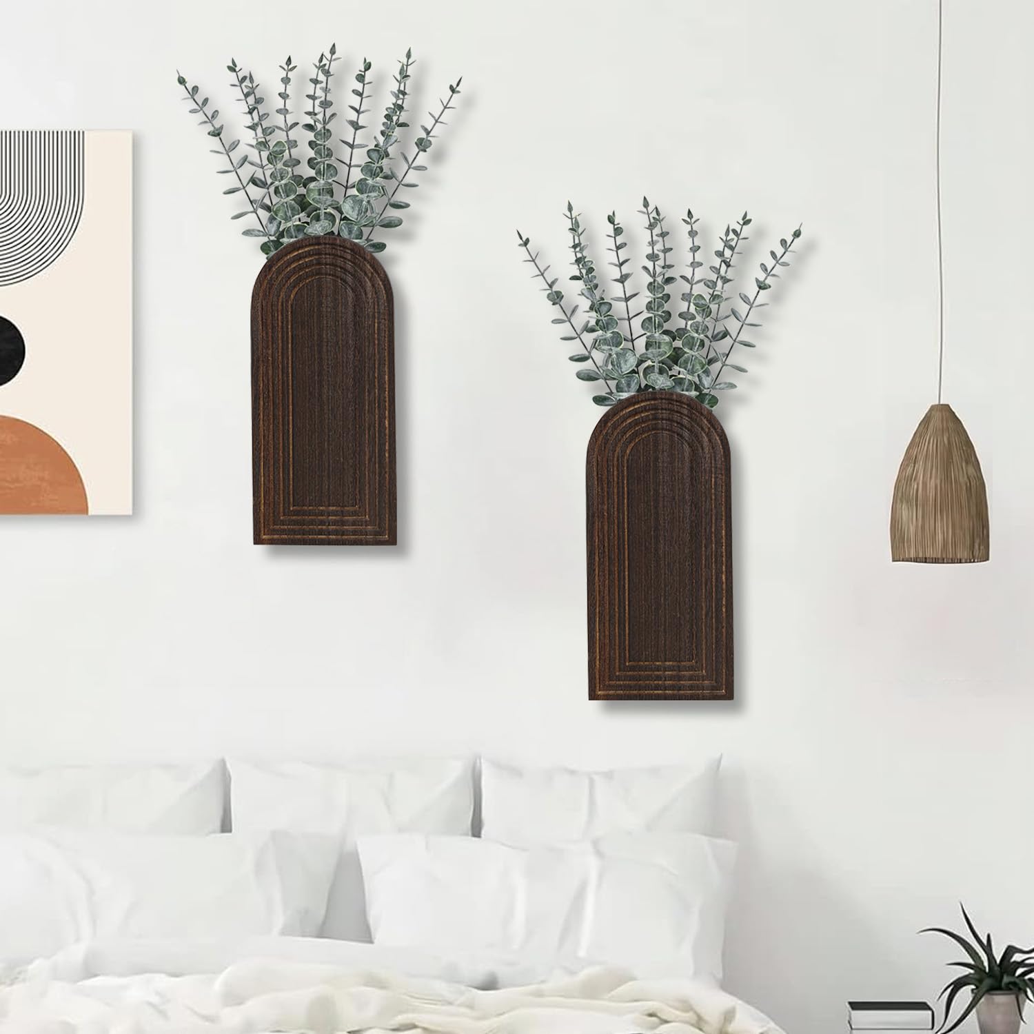 Dnnnii wooden wall vase set dining room styling with greenery
