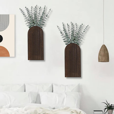 Dnnnii wooden wall vase set dining room styling with greenery