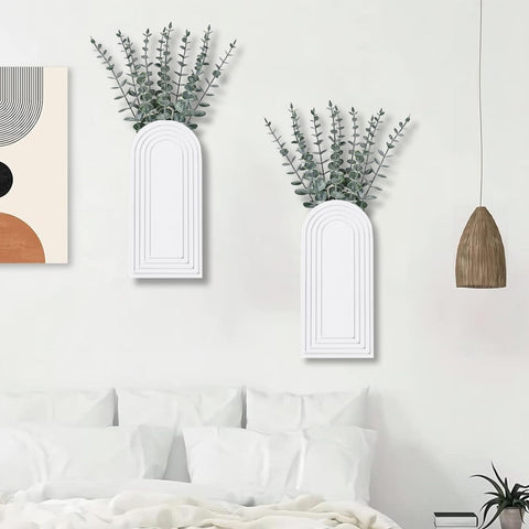 Dnnnii wooden wall vases in white suit dining or living room decor