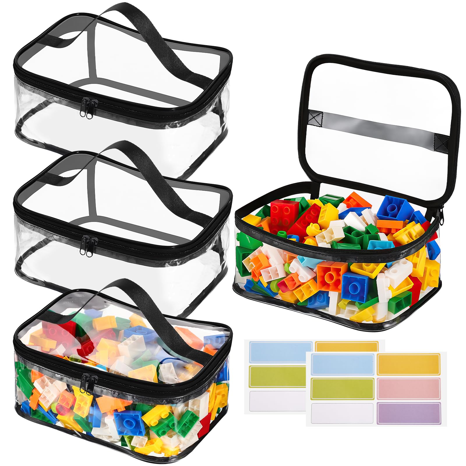 Dntorx clear toy storage bag shows blocks for quick cleanup and easy access.