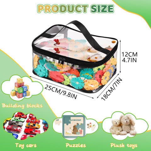 Dntorx clear bag displays board games at a glance, aiding tidy transport.