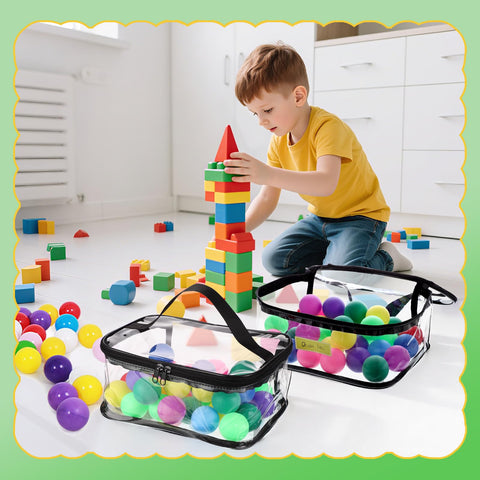 Dntorx clear bag stores kids books neatly for travel or shelf.