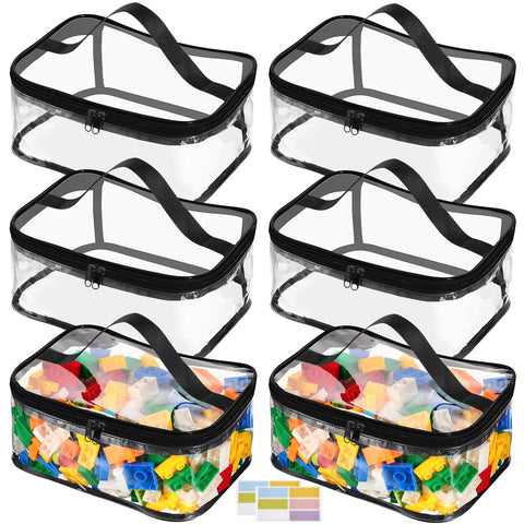 Dntorx clear toy storage bag with zip for quick contents view.