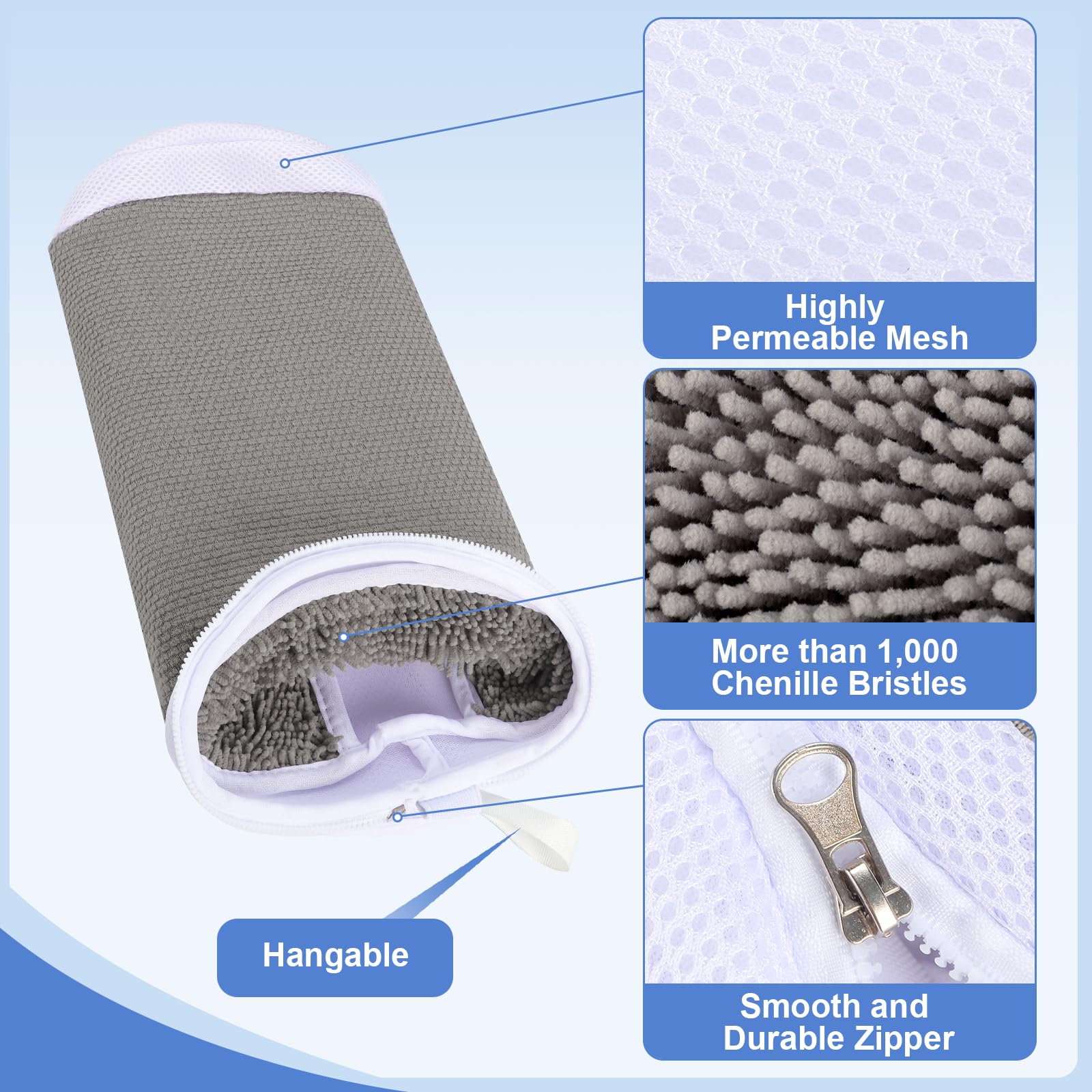 Dntorx hidden zipper top opening prevents bag from opening during wash