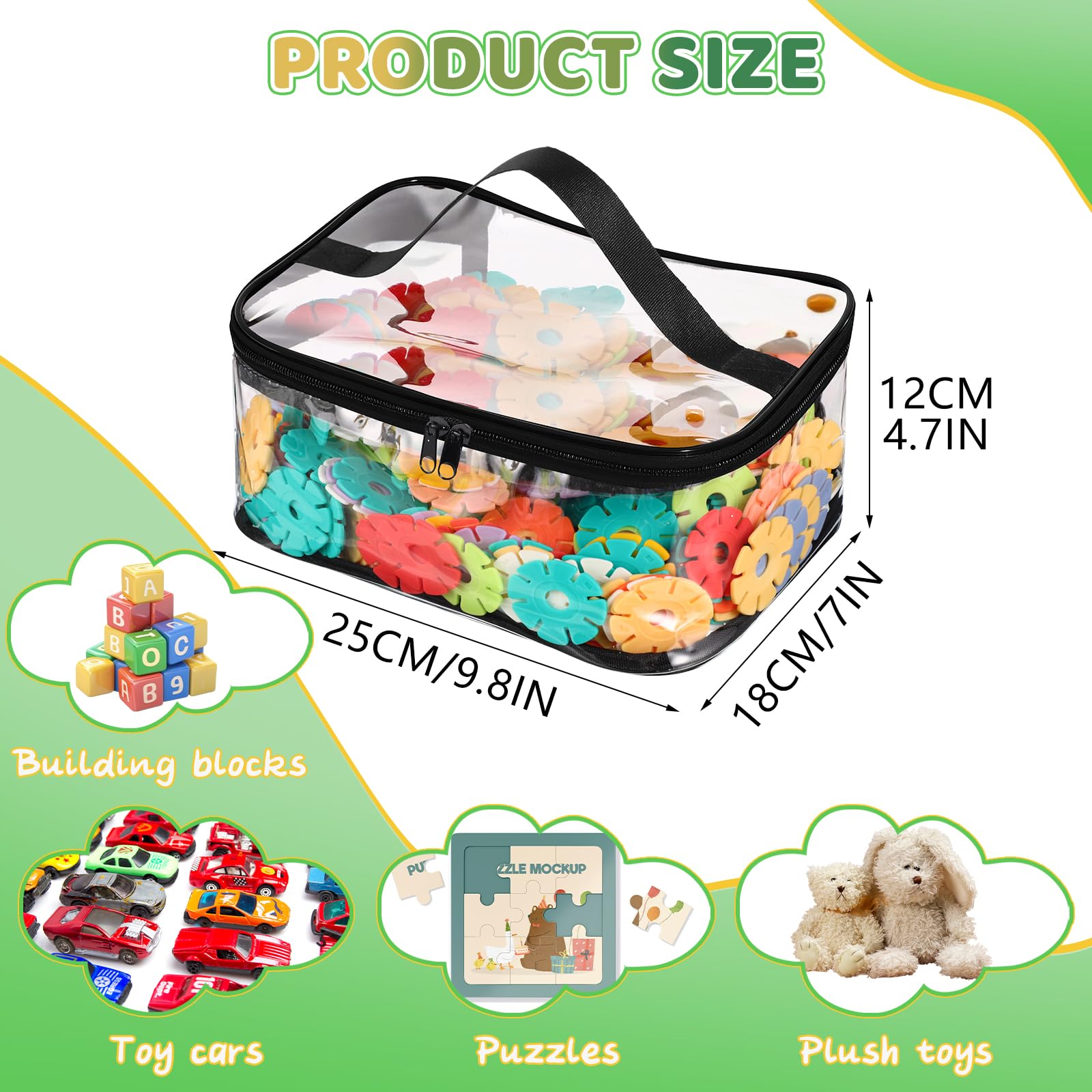 Dntorx PVC waterproof toy organizer protects blocks and puzzles.