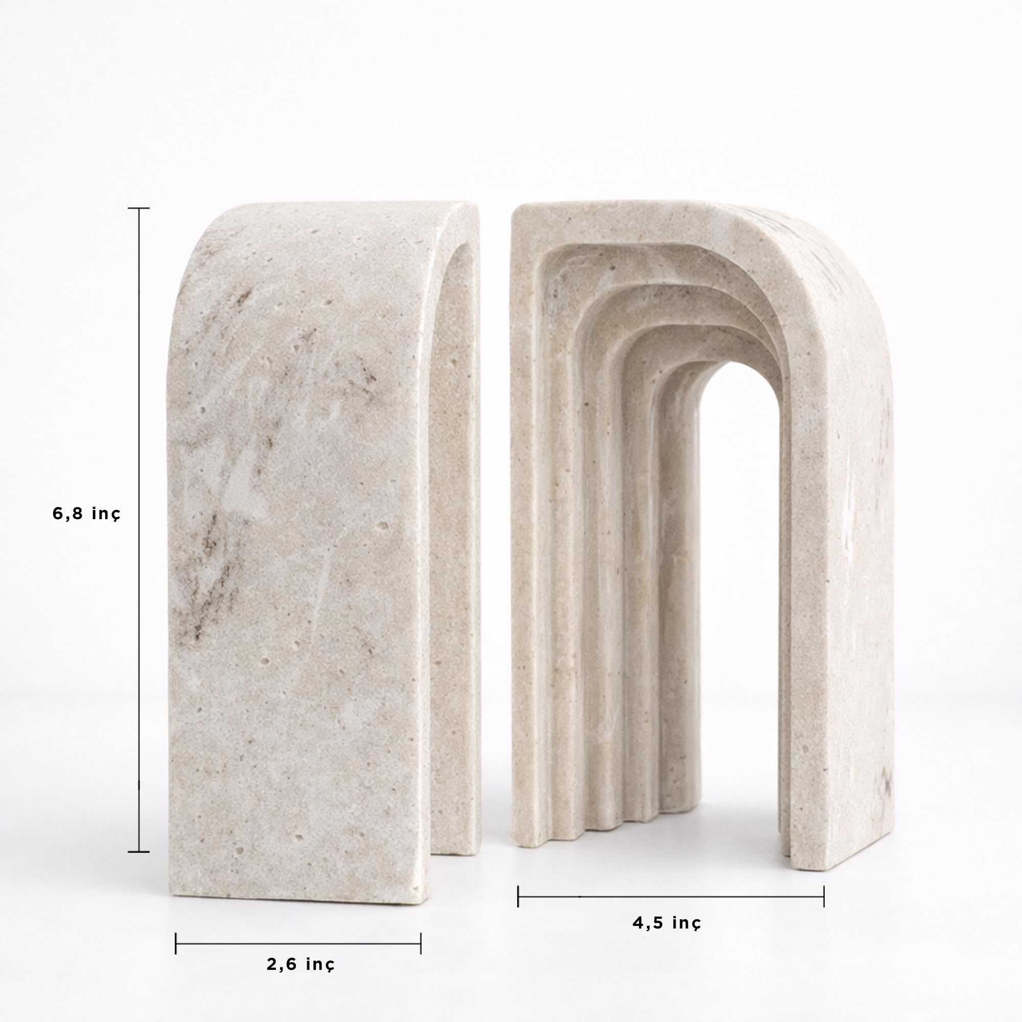 DOACREA handcrafted bookends with non-slip base protect surfaces and prevent sliding