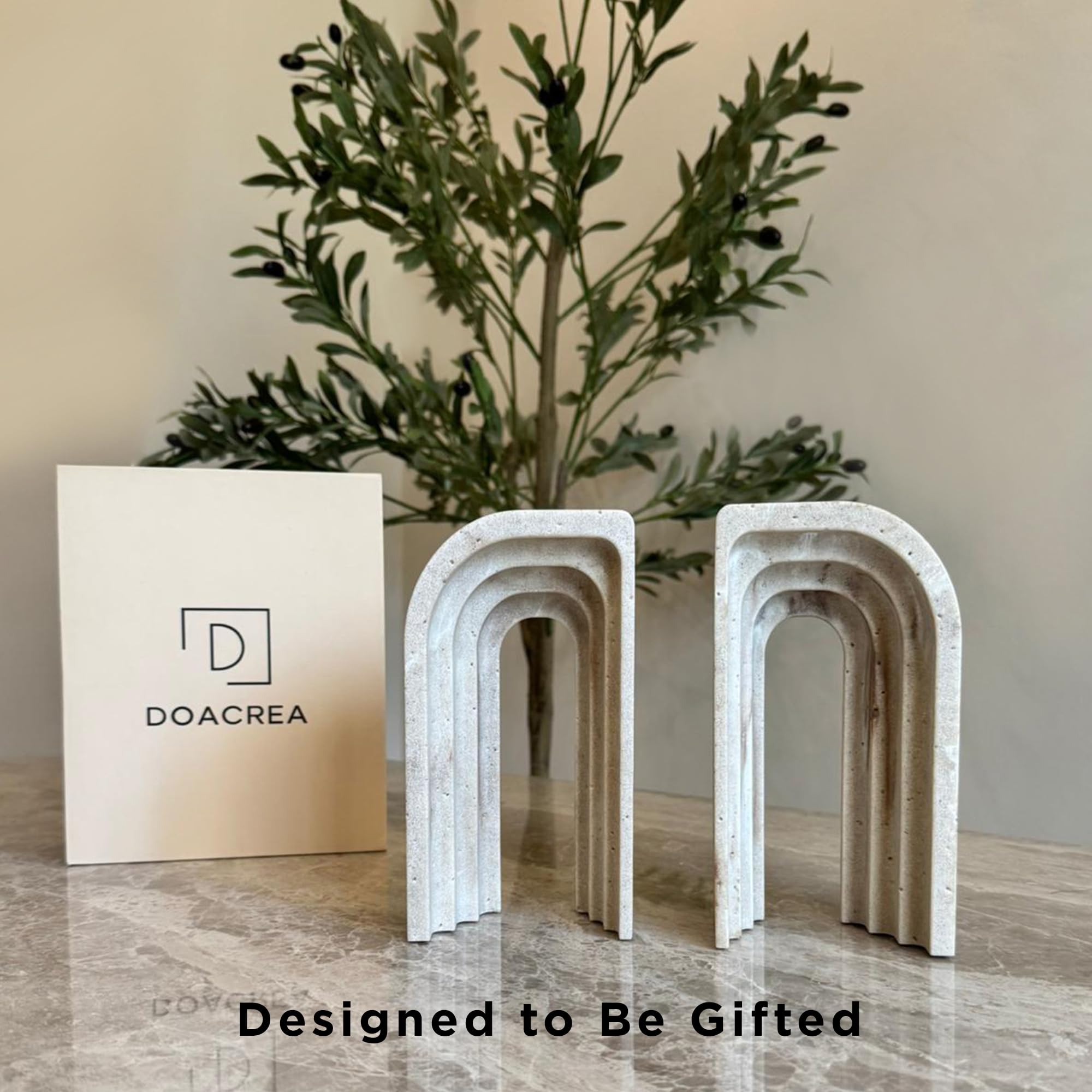 DOACREA set of 2 bookends enhances modern home office or library decor