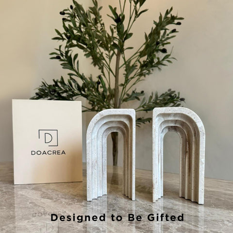 DOACREA set of 2 bookends enhances modern home office or library decor