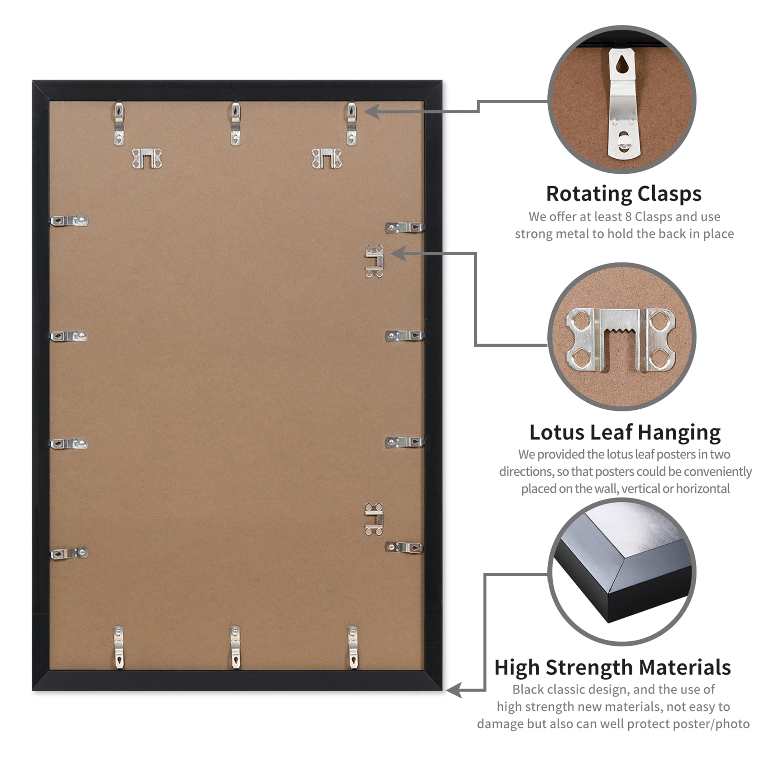 DOAI ART 24x36 poster frame black packaging protects during transit