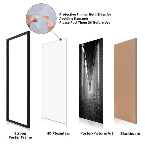 DOAI ART 24x36 poster frame black vertical wall mounting on display wall