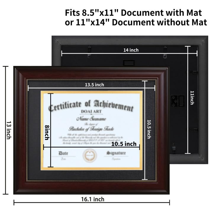 DOAI ART inside view showing 8x10 display with mat clarity