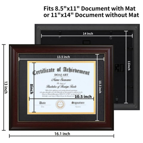 DOAI ART inside view showing 8x10 display with mat clarity