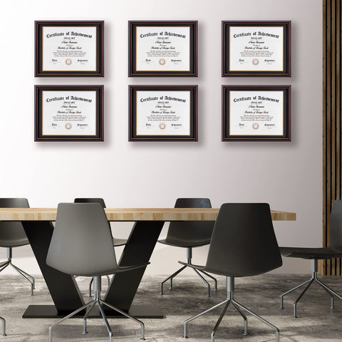 DOAI ART diploma frame on wall display showcases a polished certificate setup.