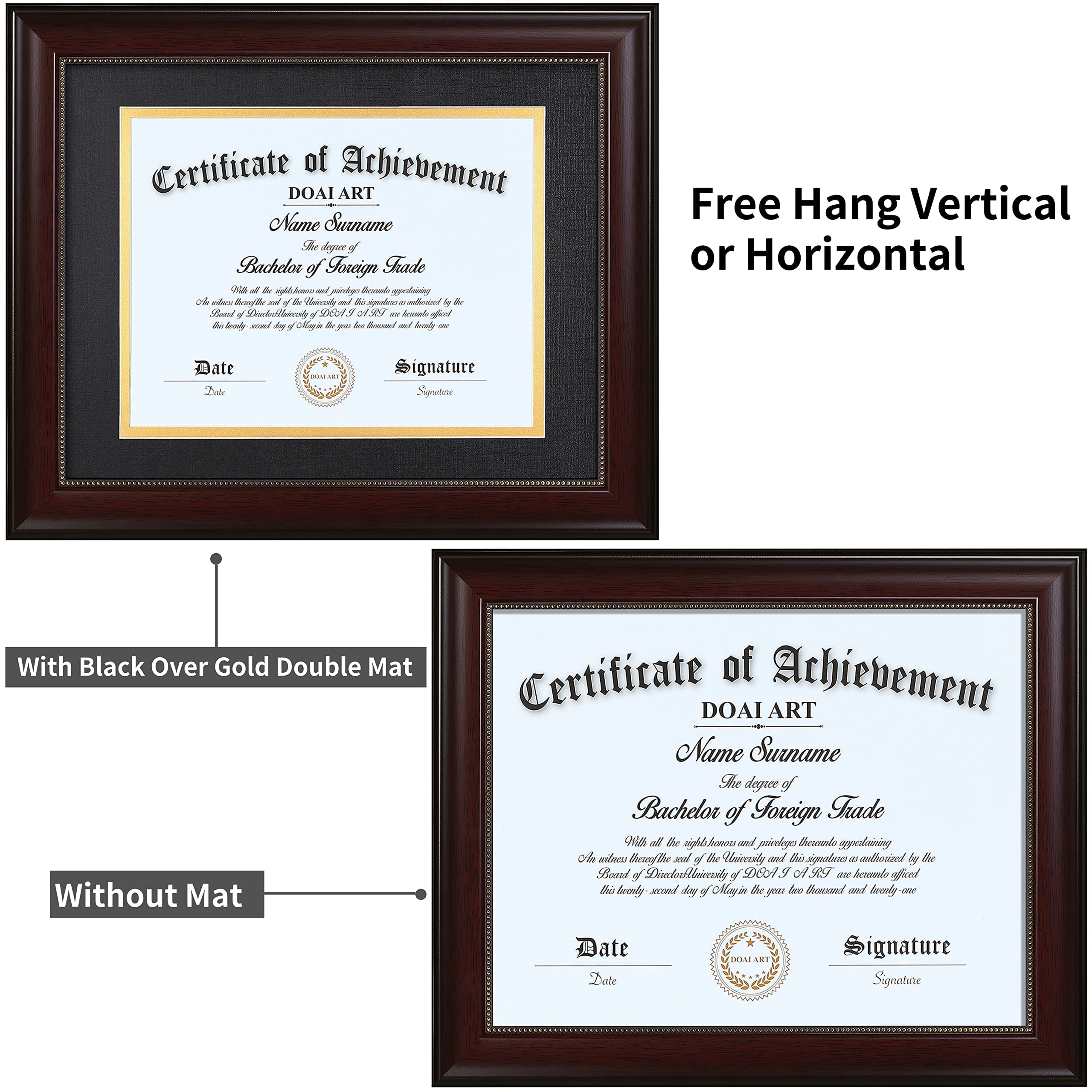 DOAI ART back with wall hanging hardware for vertical or horizontal mounting