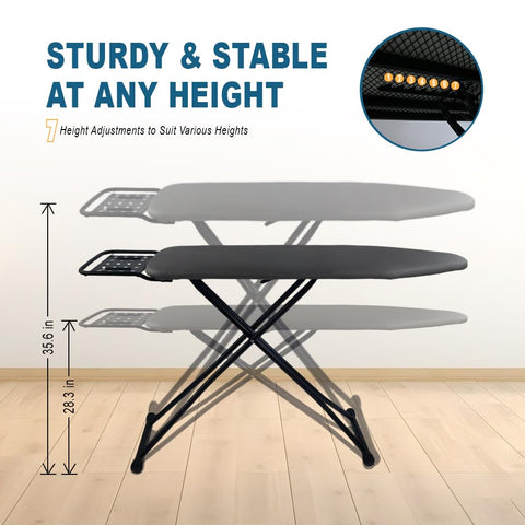 Doardire heat-resistant cover with three layers protects fabrics during ironing.