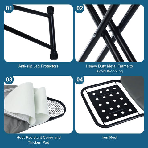 Doardire mesh ironing area allows steam to pass for efficient pressing.