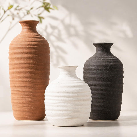 Dobbyby ceramic vase set tall for elevated arrangements