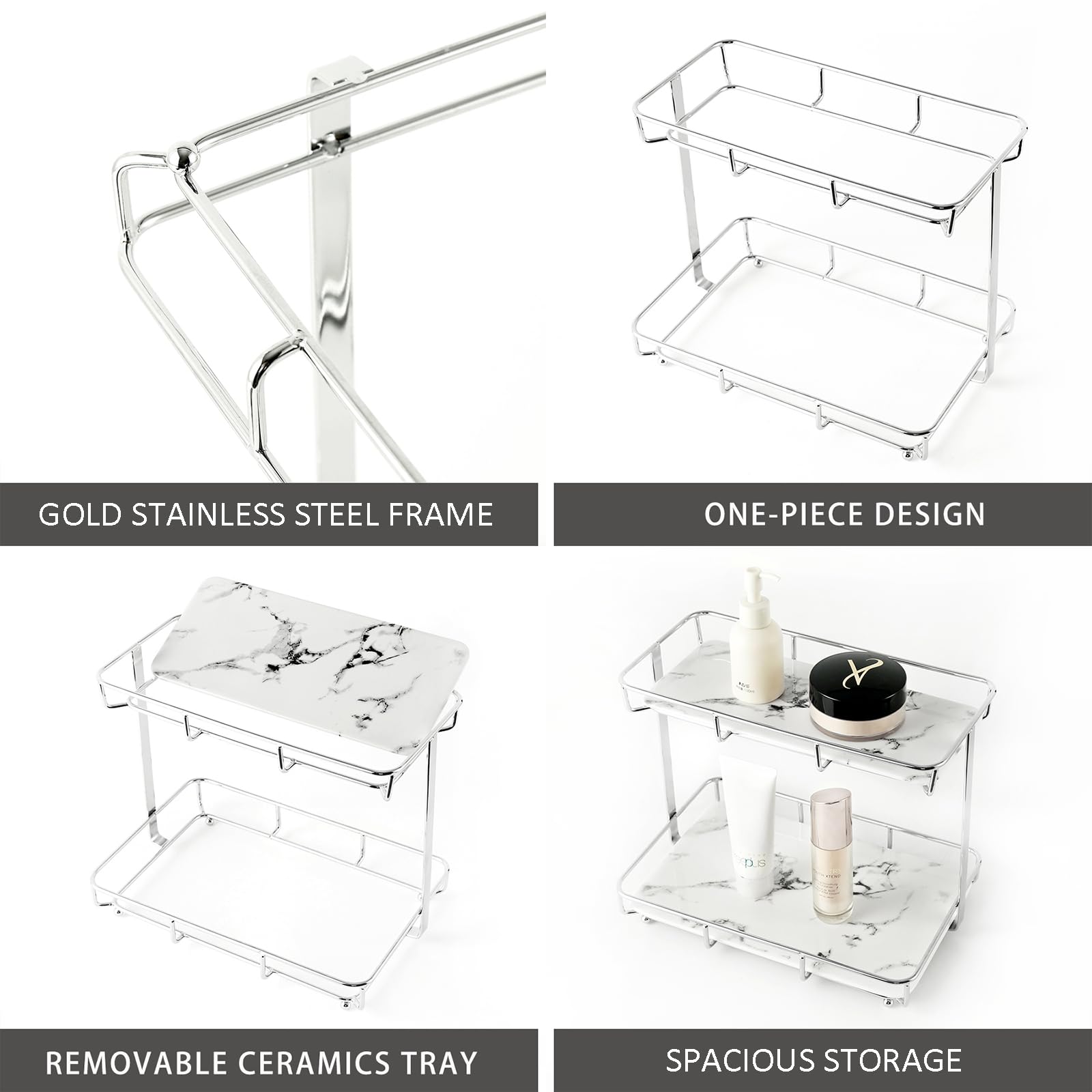 Dobbyby cosmetics storage display keeps brushes, creams, and serums neatly displayed.
