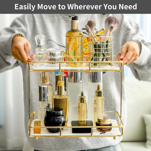 Dobbyby dresser-top stand keeps daily essentials neatly organized and accessible.