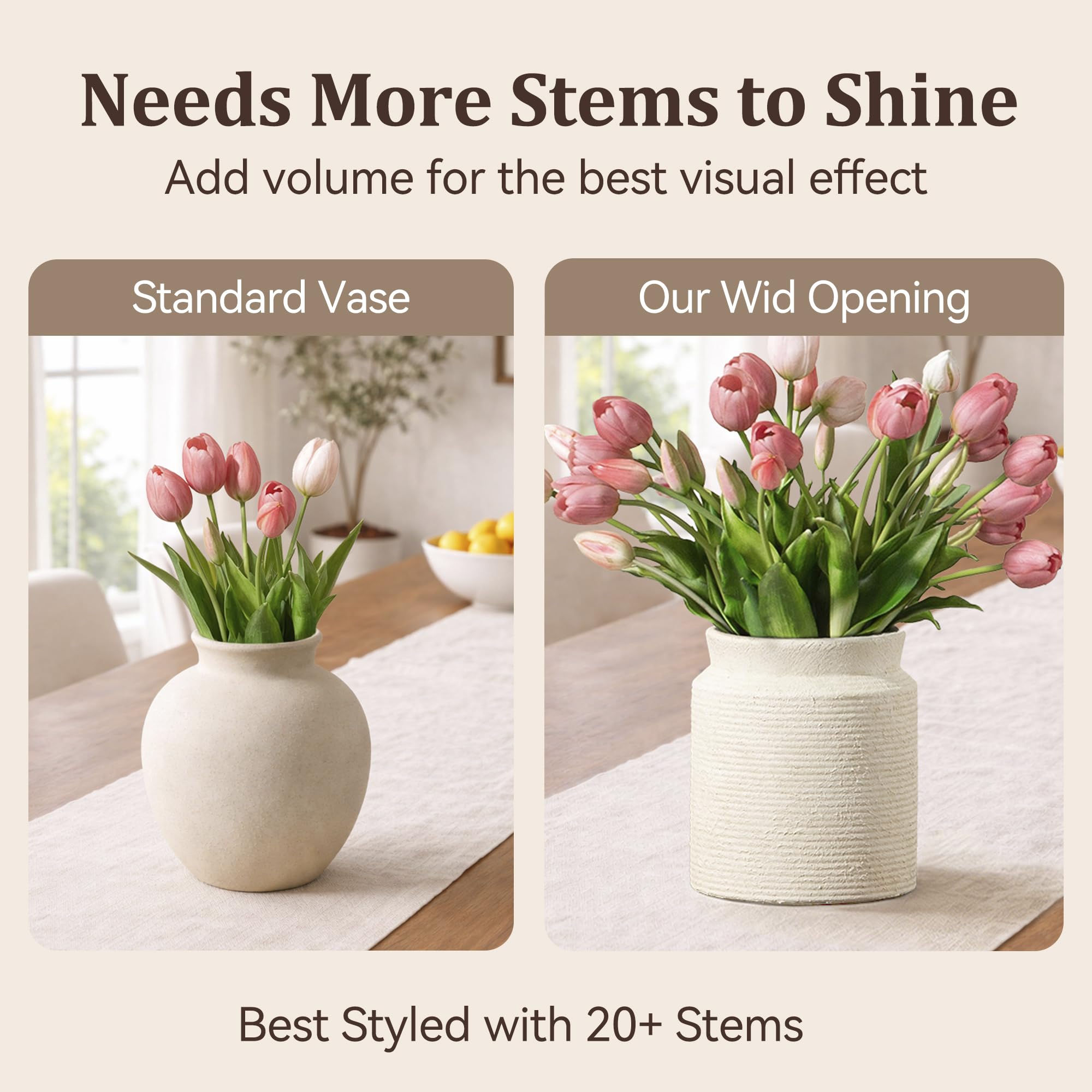 Dobbyby durable, waterproof vase suitable for fresh or dried blooms.