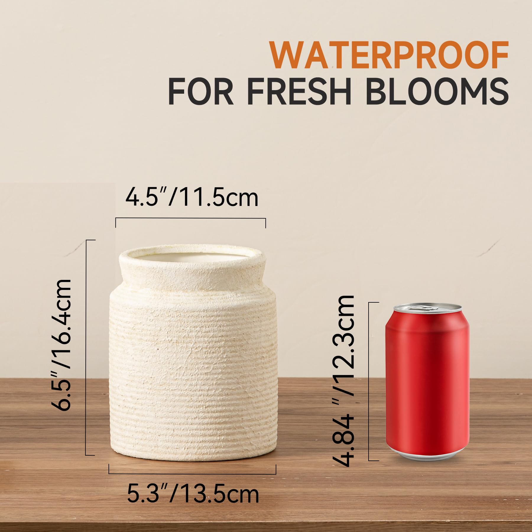 Dobbyby handcrafted pottery vase in soft off-white for any room.