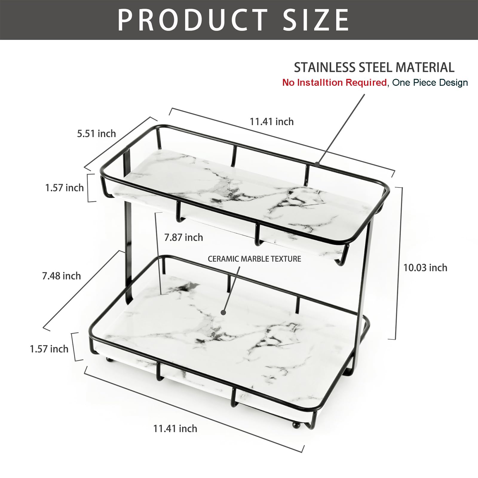 Dobbyby large-capacity vanity shelf holds creams serums and brushes with ease