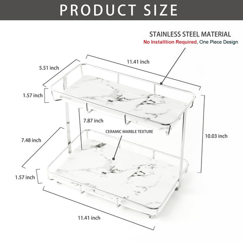 Dobbyby makeup organization shelf offers clear separation for palettes and bottles.
