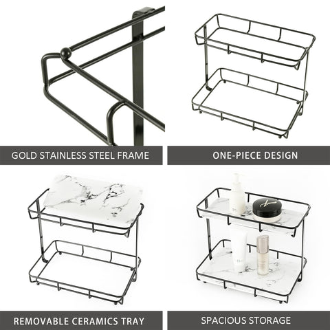 Dobbyby makeup organizer keeps cosmetics accessible on a stylish dresser top
