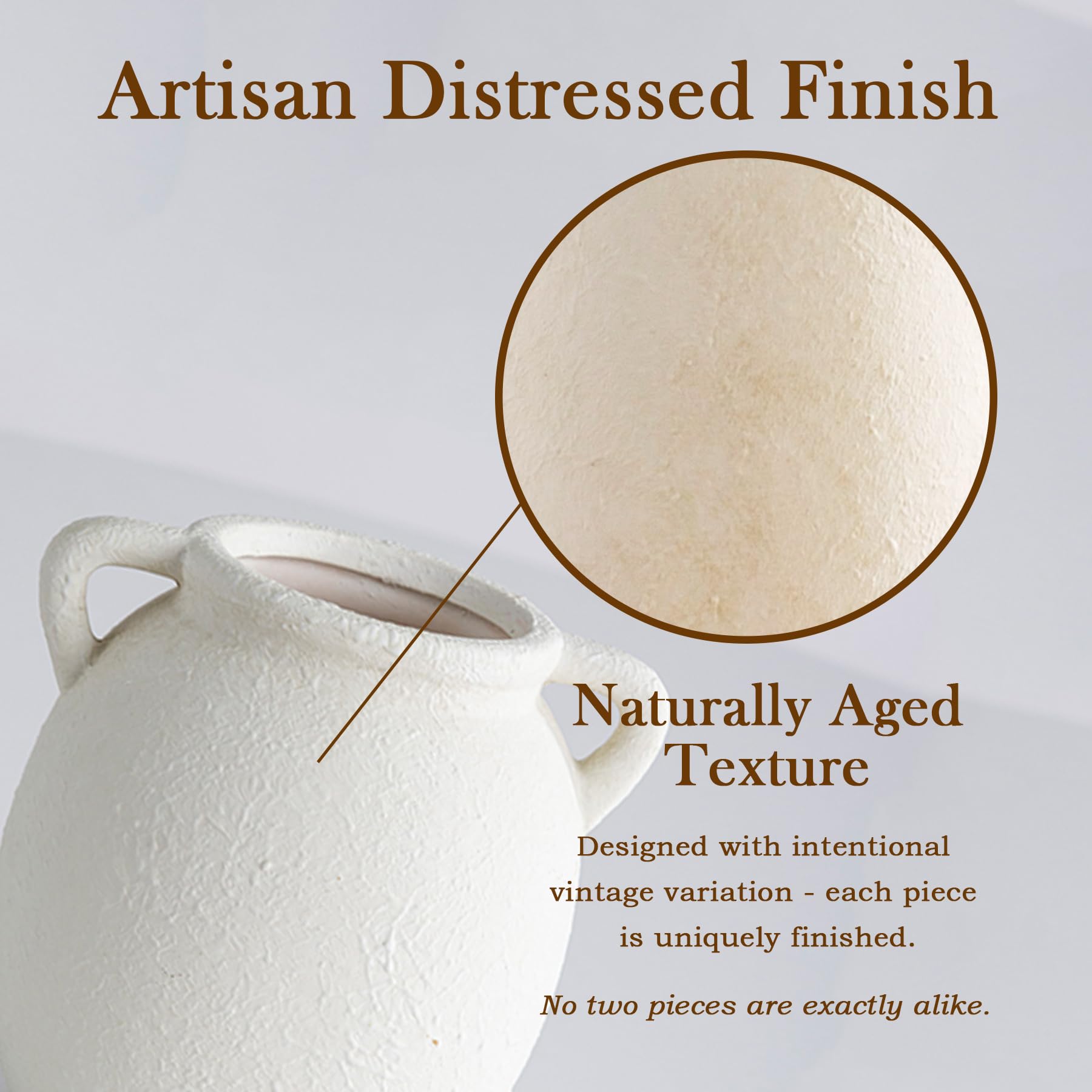 Dobbyby rustic terracotta finish interior vase for durable farmhouse décor.
