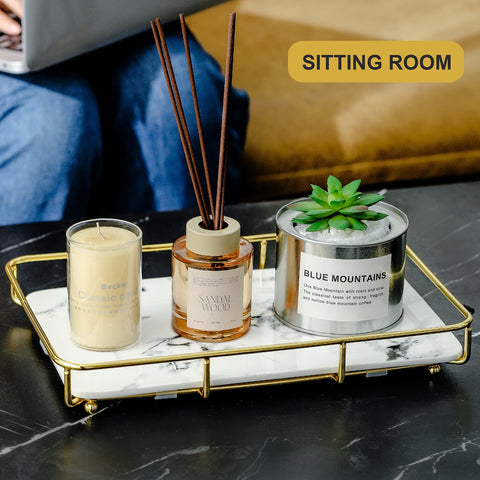 Dobbyby vanity tray on dresser for organized cosmetics and skincare.