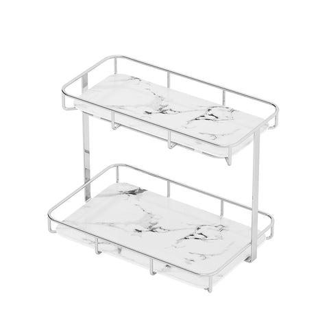 Dobbyby two-tier vanity tray organizes essentials with accessible layers.