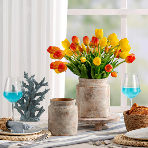 Dobbyby vase as utensil holder doubles as chic kitchen decor.